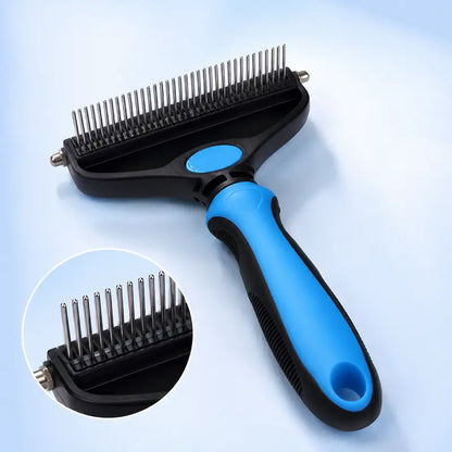 2-In-1 Dual-Sides Metal Dog & Cat Deshedding Brush 