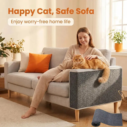 Cat Scratch Protector for Home Furniture - Easy Installation Anti-Scratch Sticky Pad, Protects Leather Couch Arms & Corners, Iridescent Stained Glass Decorative Sticker Window Film, Sofa Arms
