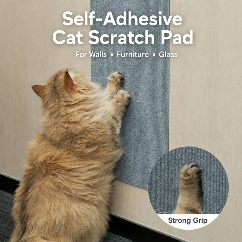 Cat Scratch Protector for Home Furniture - Easy Installation Anti-Scratch Sticky Pad, Protects Leather Couch Arms & Corners, Iridescent Stained Glass Decorative Sticker Window Film, Sofa Arms