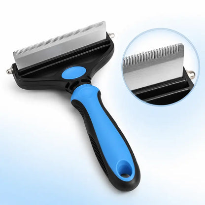 2-In-1 Dual-Sides Metal Dog & Cat Deshedding Brush 