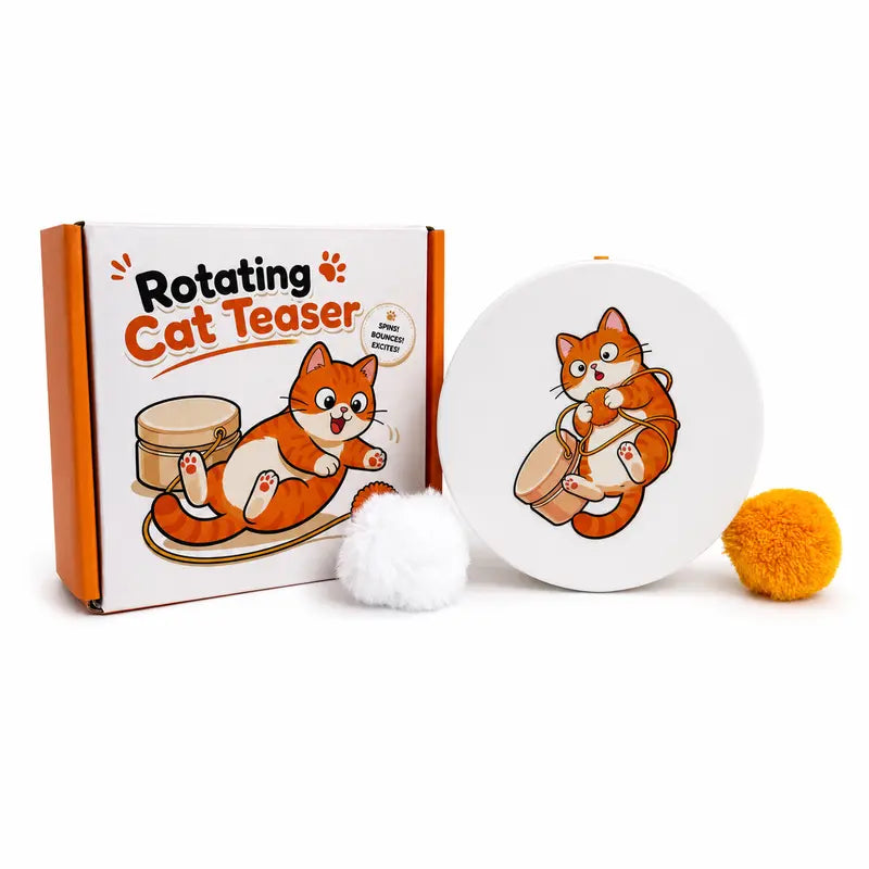 Smart Rotating Cat Teaser, Rechargeable Interactive Cat Toy with 5 Play Modes.