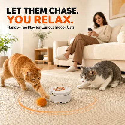 Smart Rotating Cat Teaser, Rechargeable Interactive Cat Toy with 5 Play Modes.