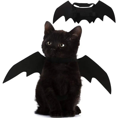 Pet Cat Bat Wings Halloween Costume – Adjustable Felt Bat Outfit for Cats & Small Dogs | Funny Pet Cosplay Dress-Up Accessory Puoyis