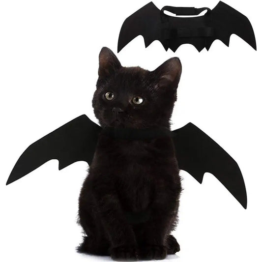Pet Cat Bat Wings Halloween Costume – Adjustable Felt Bat Outfit for Cats & Small Dogs | Funny Pet Cosplay Dress-Up Accessory Puoyis